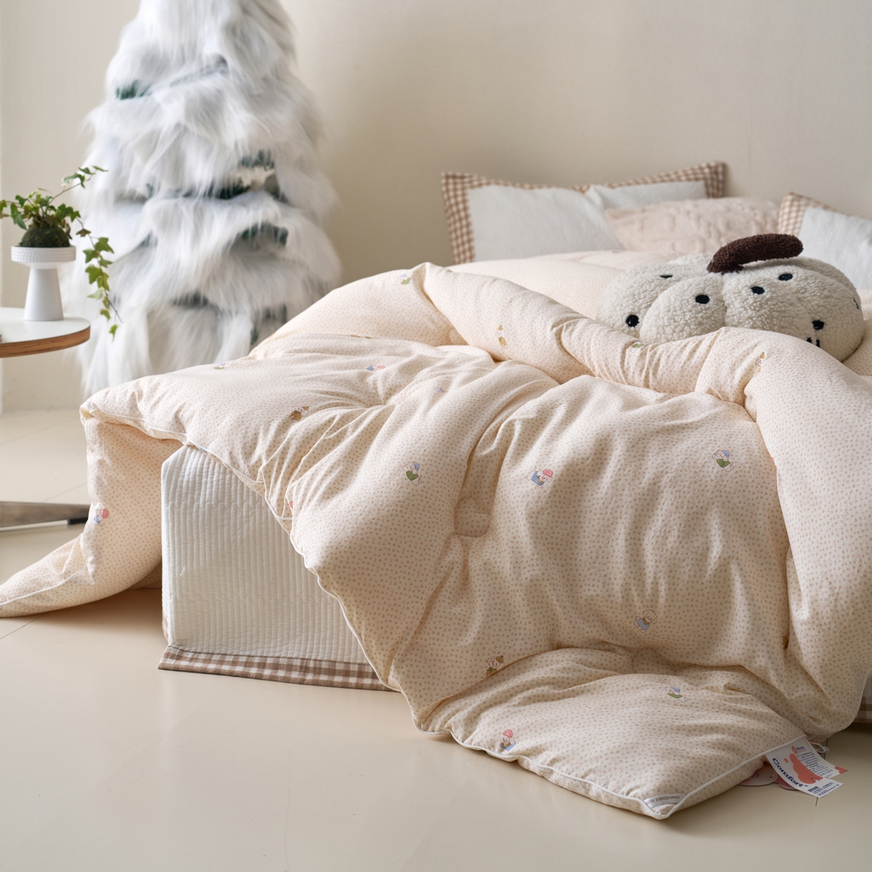 91家纺网 家纺一手货源 找家纺 久典家居 2025新款云糯棉印花大豆被被子被芯 淘气狗