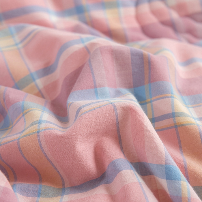 91家纺网 家纺一手货源 找家纺 久典家居 2025新款全棉色织水洗棉大豆被 被子被芯 昭华粉