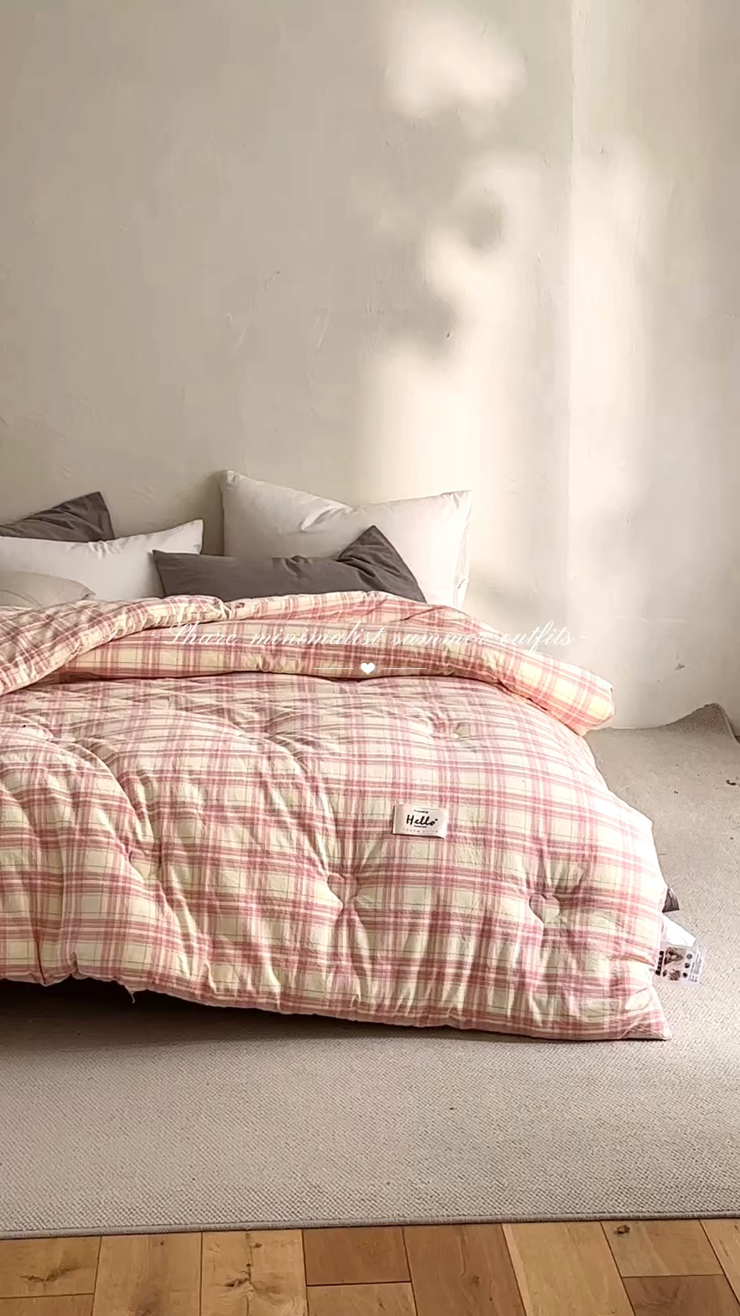 91家纺网 家纺一手货源 找家纺 久典家居 2025新款全棉色织水洗棉大豆被 被子被芯 芭蕾粉