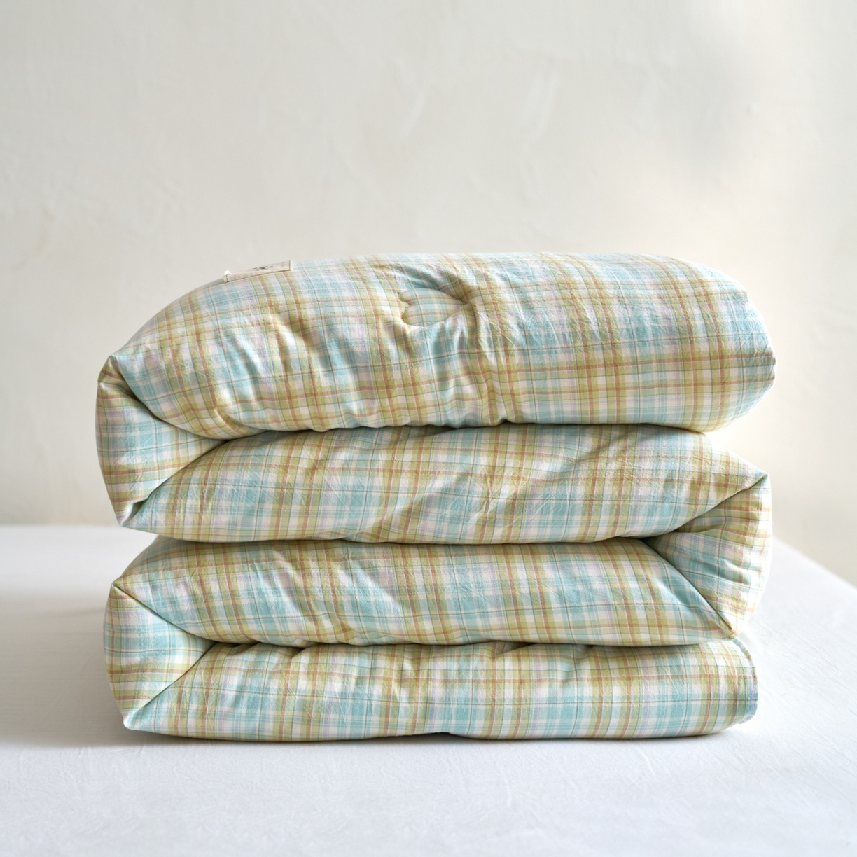 91家纺网 家纺一手货源 找家纺 久典家居 2025新款全棉色织水洗棉大豆被 被子被芯 多芙绿