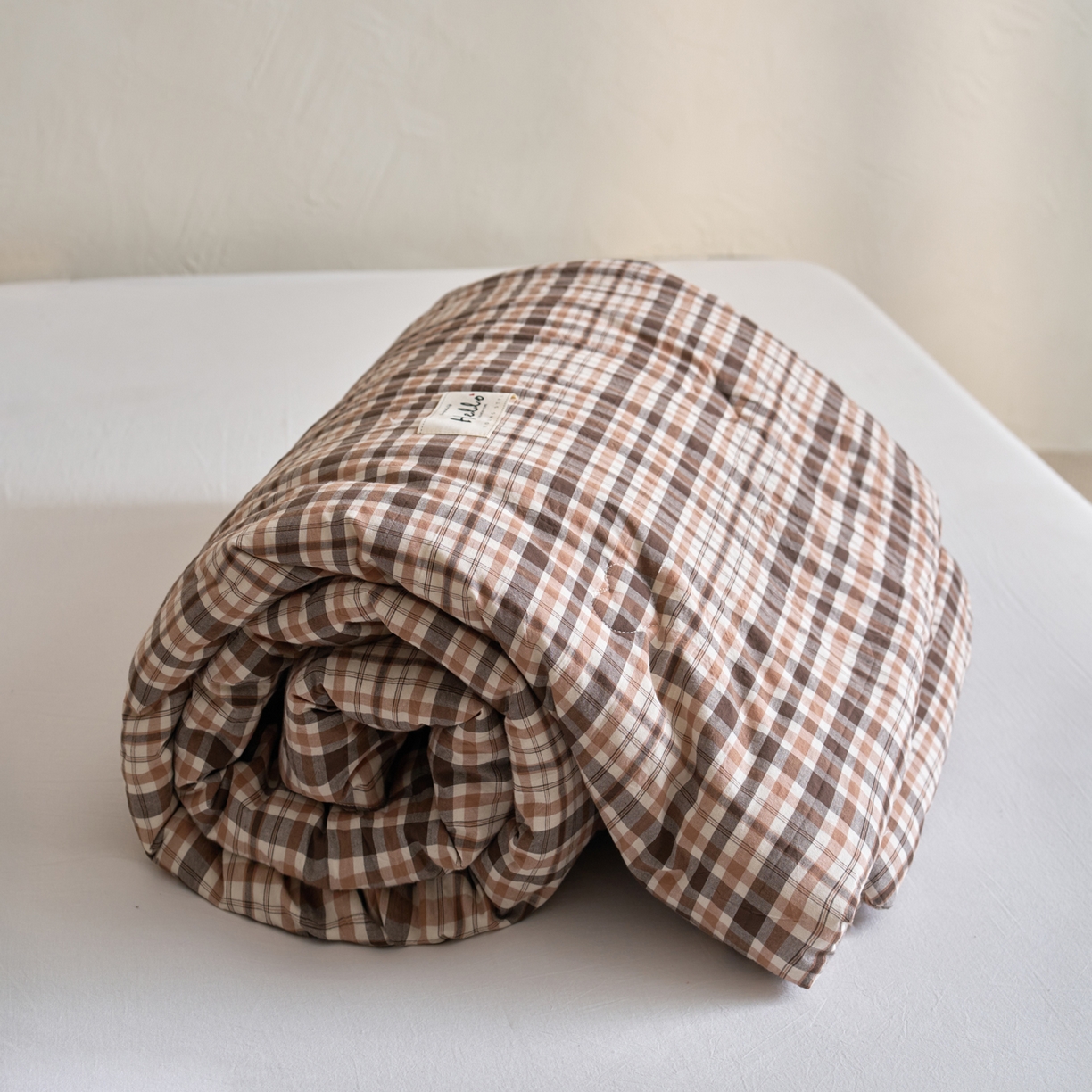 91家纺网 家纺一手货源 找家纺 久典家居 2025新款全棉色织水洗棉大豆被 被子被芯 茶里咖