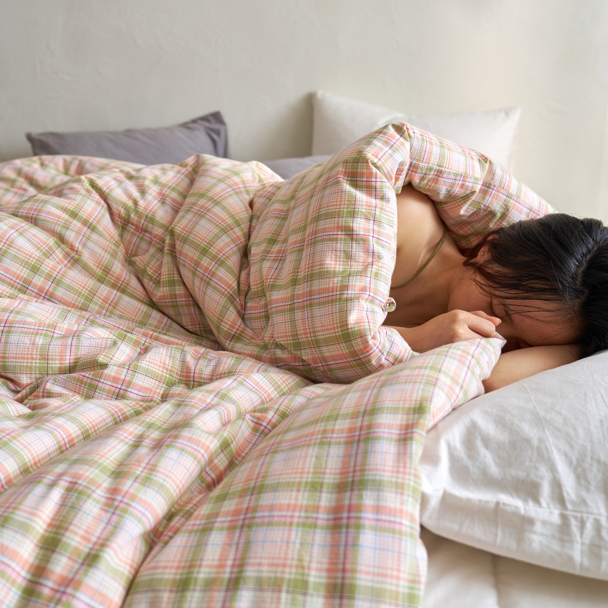 91家纺网 家纺一手货源 找家纺 久典家居 2025新款全棉色织水洗棉大豆被 被子被芯 乔安绿