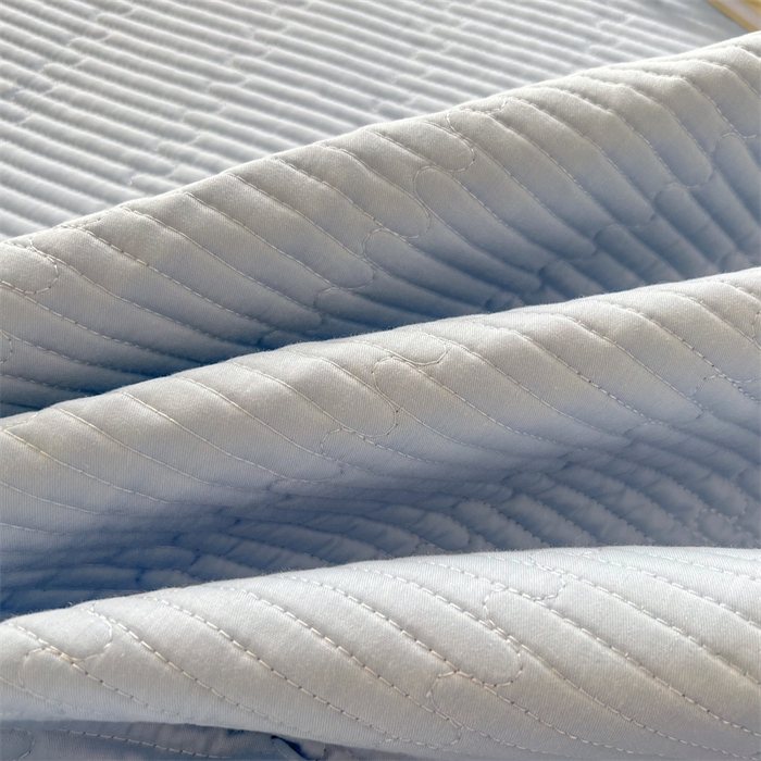 91家纺网 家纺一手货源 找家纺 妮可 2025新款热款花型印花全棉夹棉多功能床垫-床盖 宾利蓝