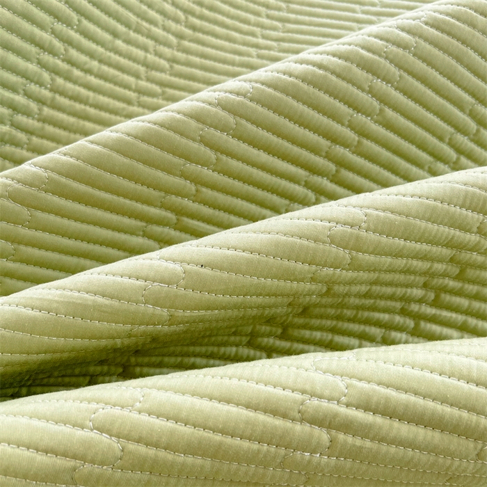 91家纺网 家纺一手货源 找家纺 妮可 2025新款热款花型印花全棉夹棉多功能床垫-床盖 发芽绿