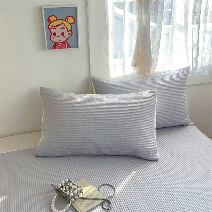 91家纺网 家纺一手货源 找家纺 妮可 2025新款热款花型印花全棉夹棉多功能床垫-床盖 绅士灰