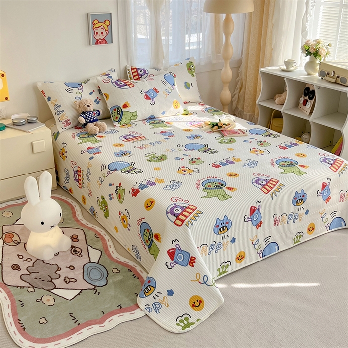 91家纺网 家纺一手货源 找家纺 妮可 2025新款热款花型印花全棉夹棉多功能床垫-床盖 玩具总动员