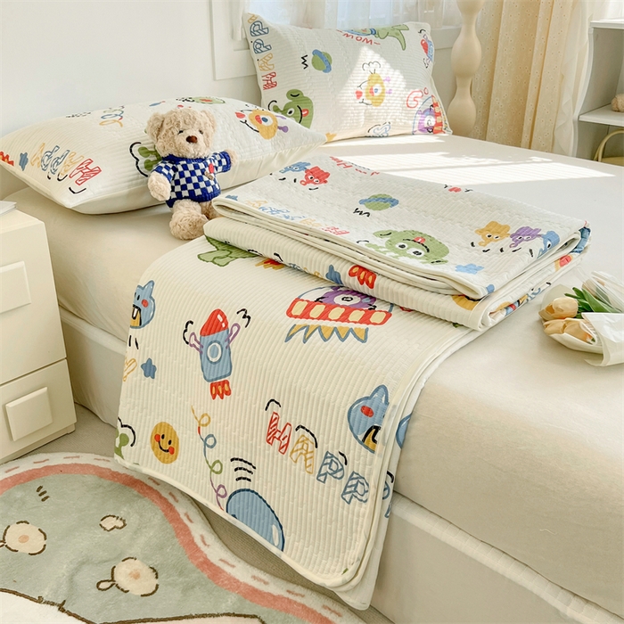 91家纺网 家纺一手货源 找家纺 妮可 2025新款热款花型印花全棉夹棉多功能床垫-床盖 玩具总动员