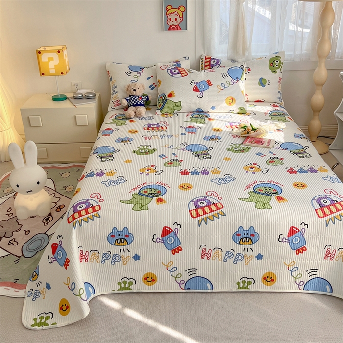 91家纺网 家纺一手货源 找家纺 妮可 2025新款热款花型印花全棉夹棉多功能床垫-床盖 玩具总动员