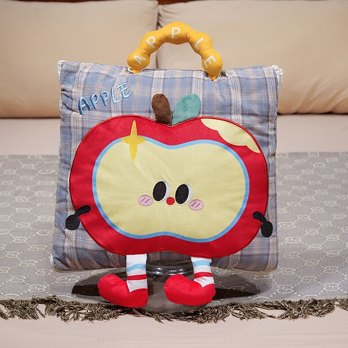 91家纺网 家纺一手货源 找家纺 （总）仟亿莱 2025新款大眼红苹果格子布抱枕被