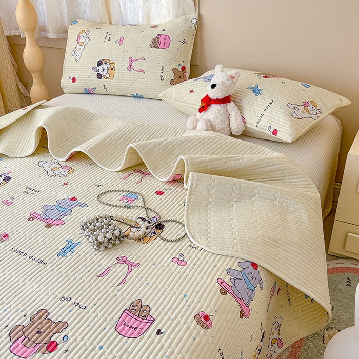 妮可 2025新款热款花型印花全棉夹棉多功能床垫-床盖 爱乐之城