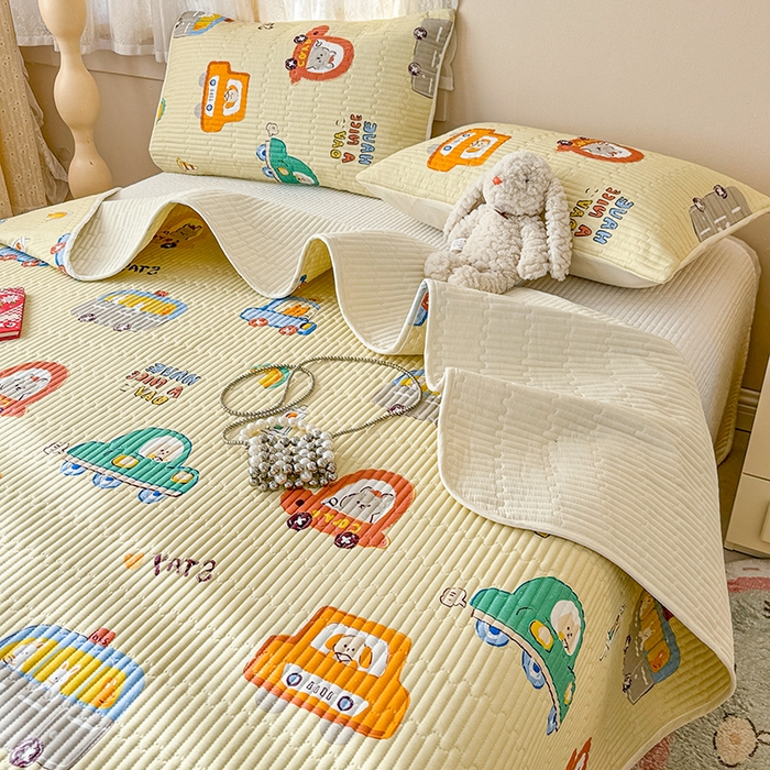 妮可 2025新款热款花型印花全棉夹棉多功能床垫-床盖 嘟嘟派对