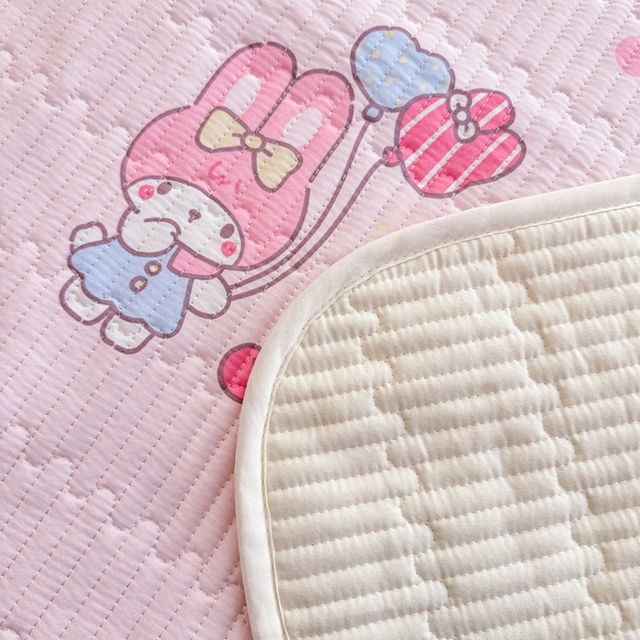 91家纺网 家纺一手货源 找家纺 妮可 2025新款热款花型印花全棉夹棉多功能床垫-床盖 棉花糖