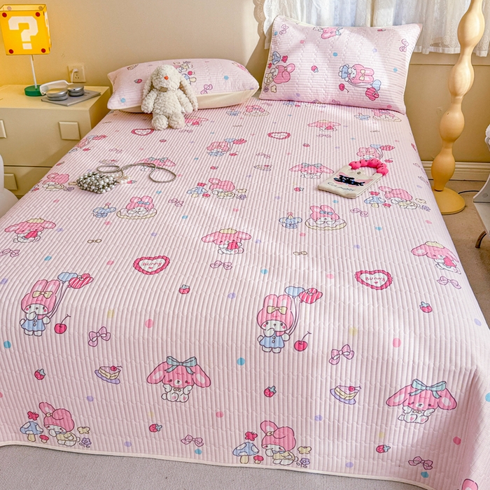 91家纺网 家纺一手货源 找家纺 妮可 2025新款热款花型印花全棉夹棉多功能床垫-床盖 棉花糖