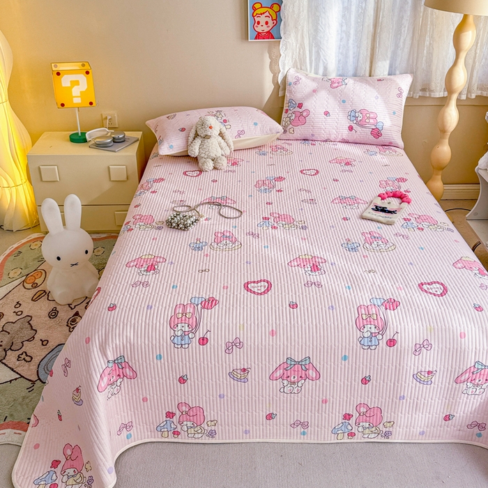 91家纺网 家纺一手货源 找家纺 妮可 2025新款热款花型印花全棉夹棉多功能床垫-床盖 棉花糖