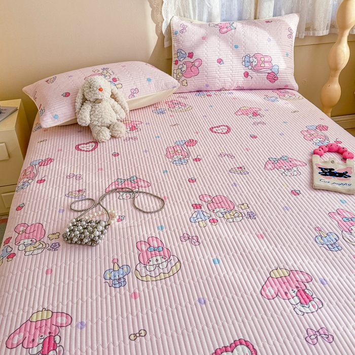 91家纺网 家纺一手货源 找家纺 妮可 2025新款热款花型印花全棉夹棉多功能床垫-床盖 棉花糖