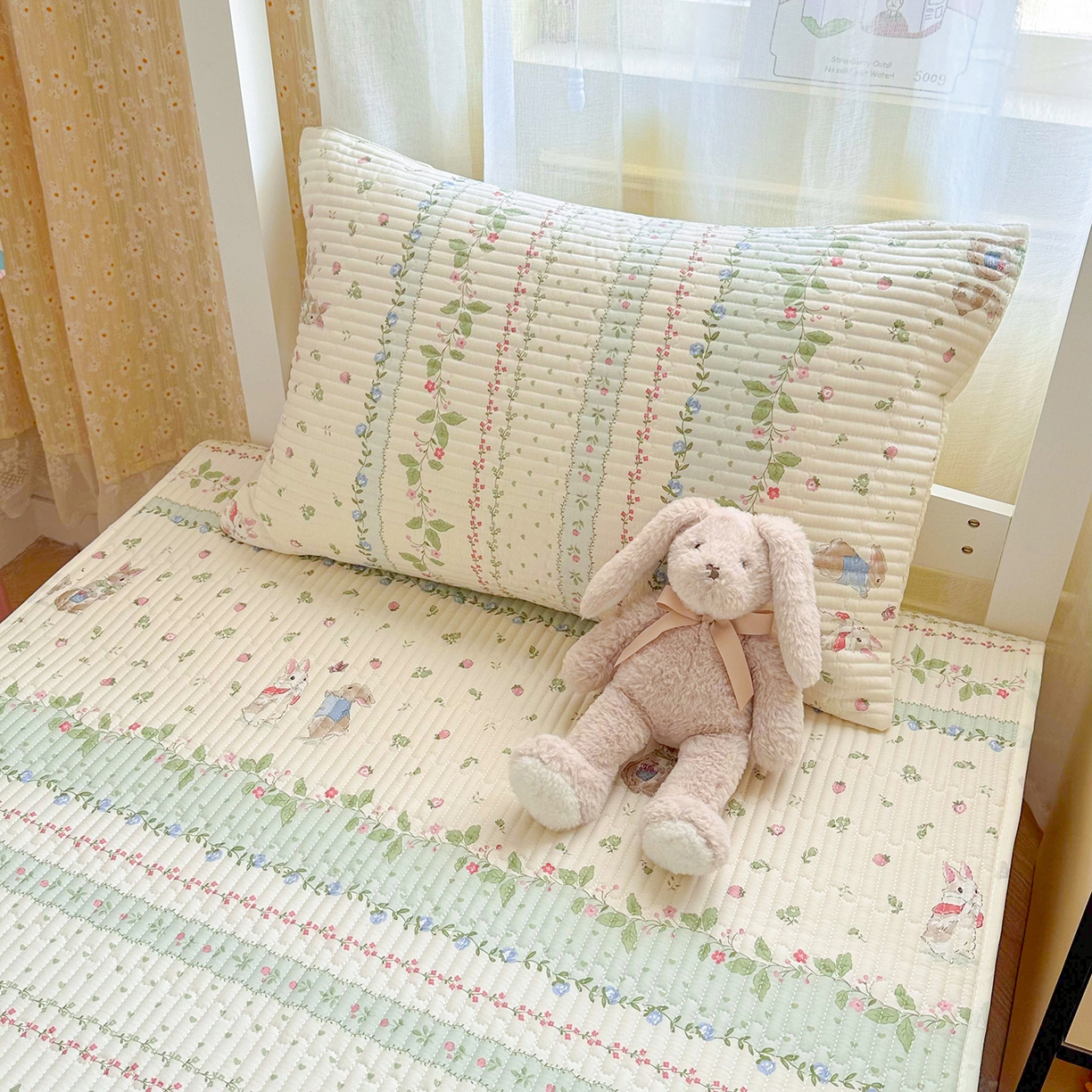 91家纺网 家纺一手货源 找家纺 （总）妮可 2025热款学生床全棉夹棉多功能床垫-床盖