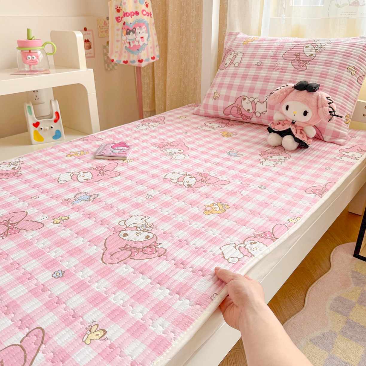 91家纺网 家纺一手货源 找家纺 （总）妮可 2025热款学生床全棉夹棉多功能床垫-床盖