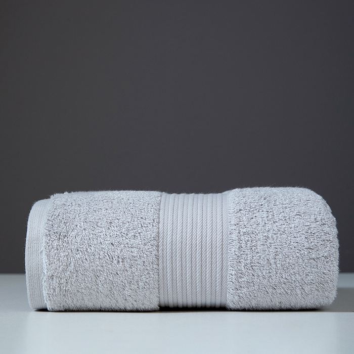 彩虹毛巾 2025海浪纹长绒棉毛巾浴巾两件套A类精梳棉面巾加厚洗澡大浴巾 海浪纹灰色浴巾一条装 浴巾80*150