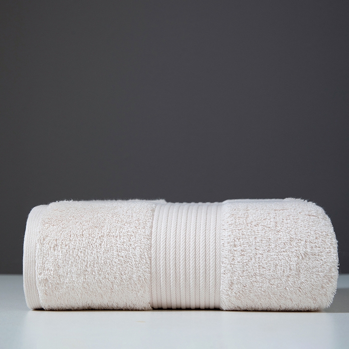 彩虹毛巾 2025海浪纹长绒棉毛巾浴巾两件套A类精梳棉面巾加厚洗澡大浴巾 海浪纹米色浴巾一条装 浴巾80*150