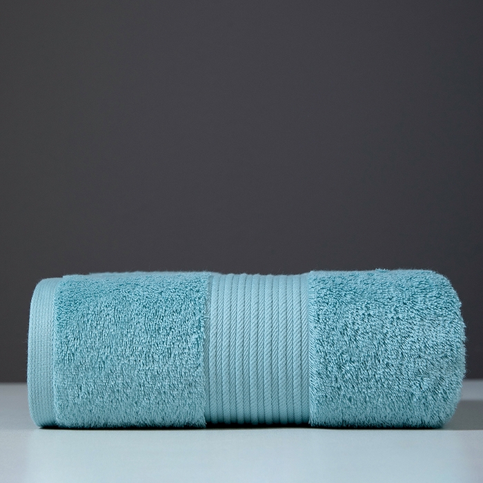 彩虹毛巾 2025海浪纹长绒棉毛巾浴巾两件套A类精梳棉面巾加厚洗澡大浴巾 海浪纹蓝色浴巾一条装 浴巾80*150