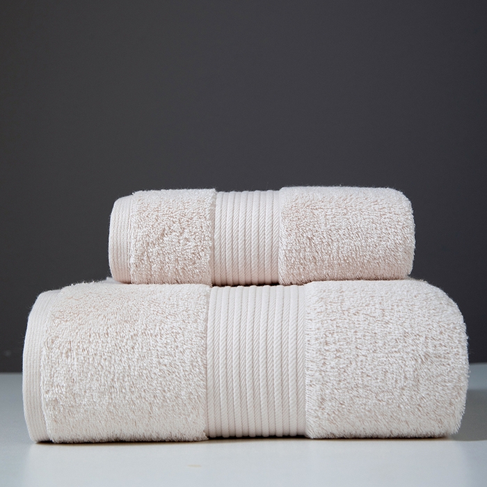 彩虹毛巾 2025海浪纹长绒棉毛巾浴巾两件套A类精梳棉面巾加厚洗澡大浴巾 海浪纹米色两件套 毛巾34*76浴巾80*150