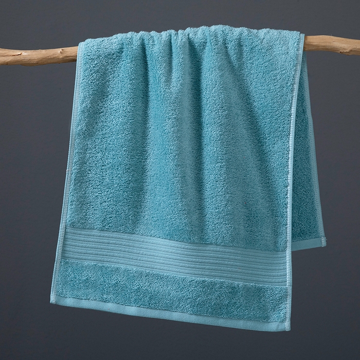 彩虹毛巾 2025海浪纹长绒棉毛巾浴巾两件套A类精梳棉面巾加厚洗澡大浴巾 海浪纹蓝色毛巾一条装 毛巾34*76
