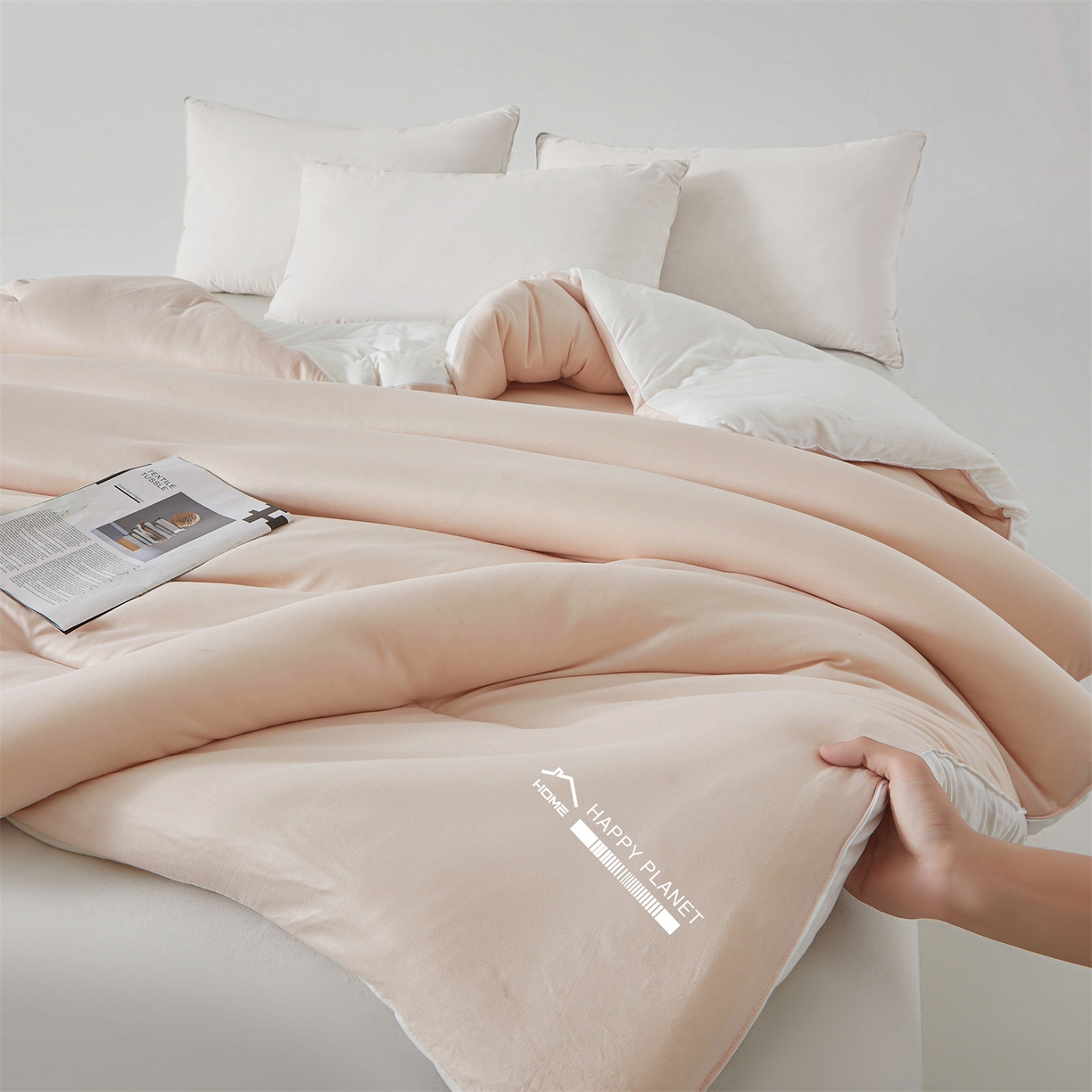 91家纺网 家纺一手货源 找家纺 （总）阳光被业 2025亚朵同款A类针织棉大豆被春秋被四季被A类针织棉芯秋冬保暖被子