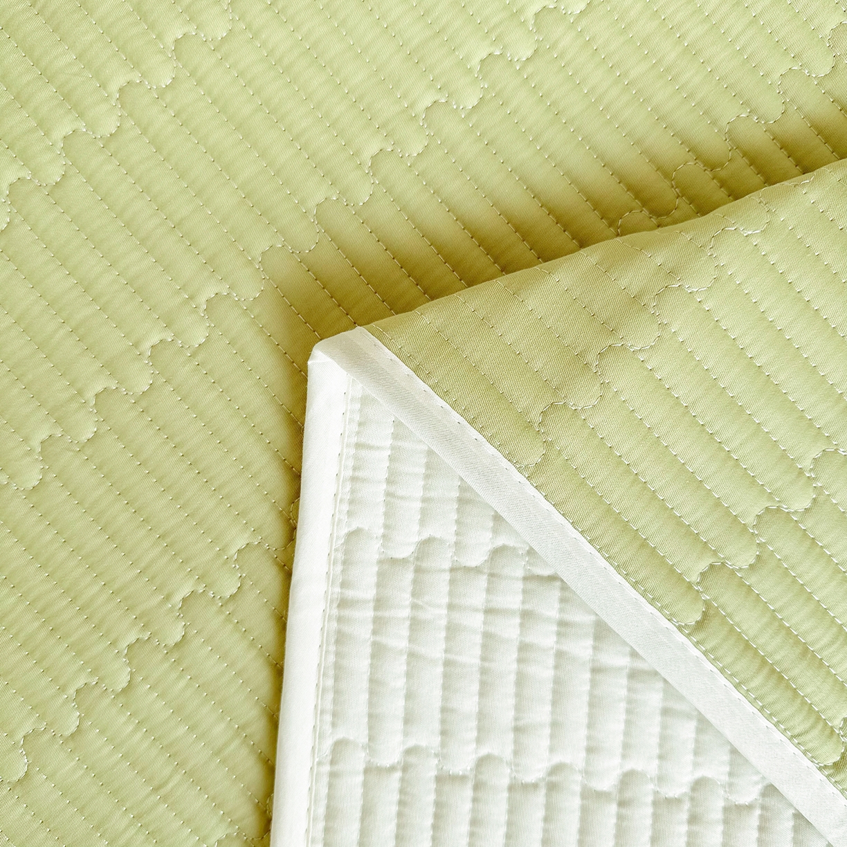 91家纺网 家纺一手货源 找家纺 妮可 2025热款学生床全棉夹棉多功能床垫-床盖 发芽绿