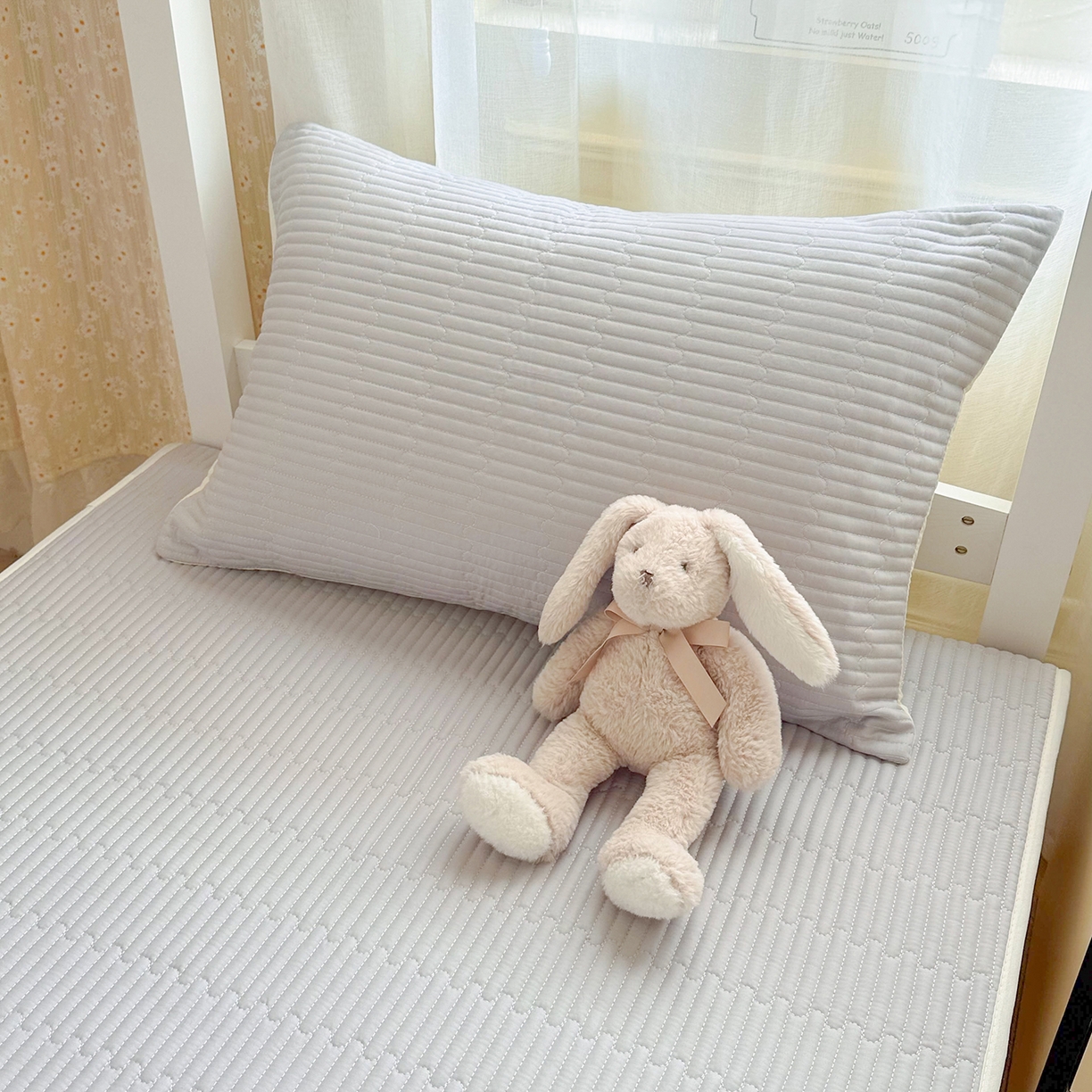 91家纺网 家纺一手货源 找家纺 妮可 2025热款学生床全棉夹棉多功能床垫-床盖 绅士灰