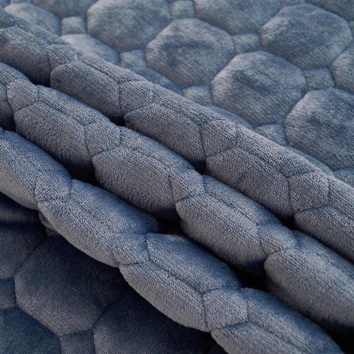 91家纺网 家纺一手货源 找家纺 缦吉 2025冬季新款亲肤舒适简约牛奶绒床垫床褥子 深蓝