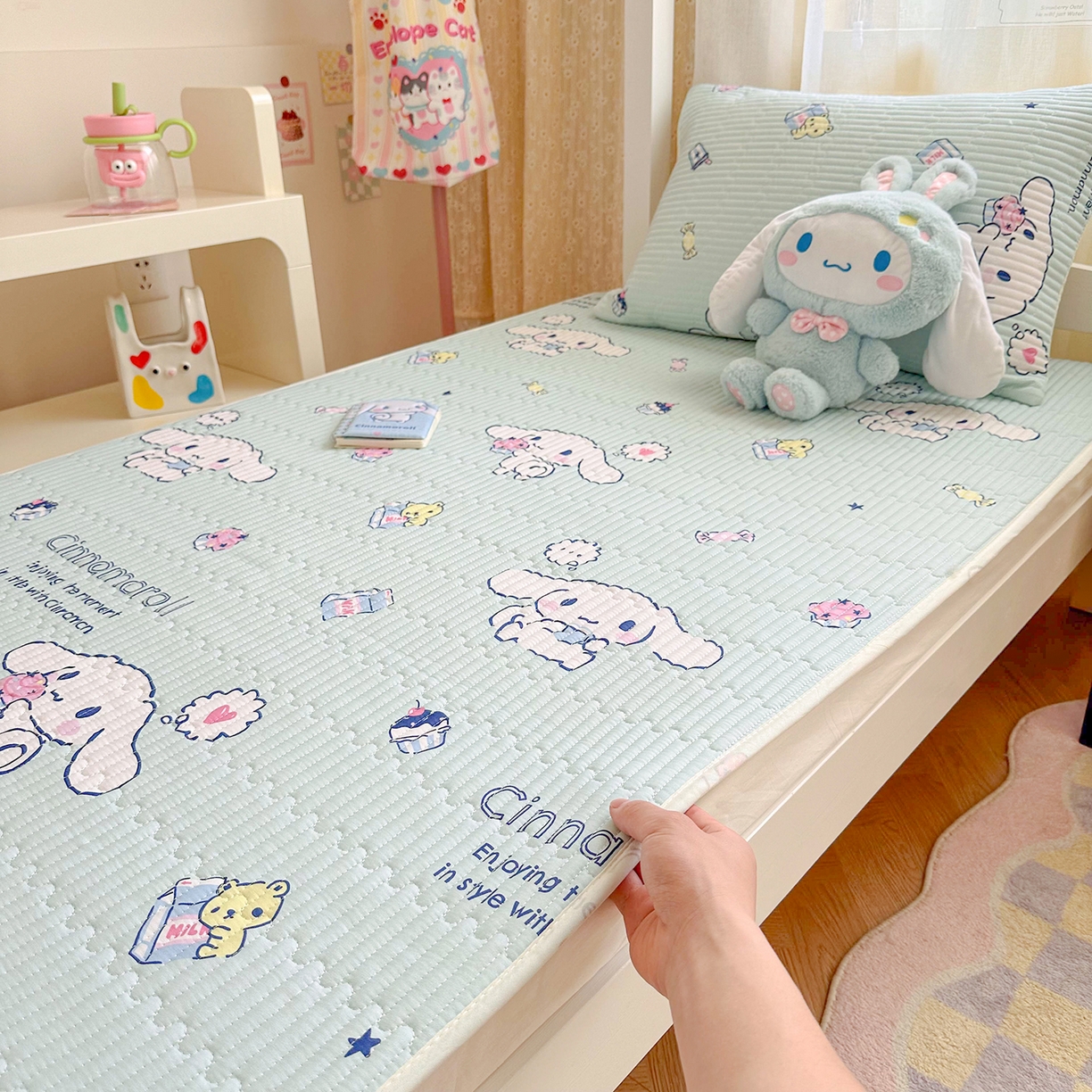 妮可 2025热款学生床全棉夹棉多功能床垫-床盖 冰激凌玉桂狗