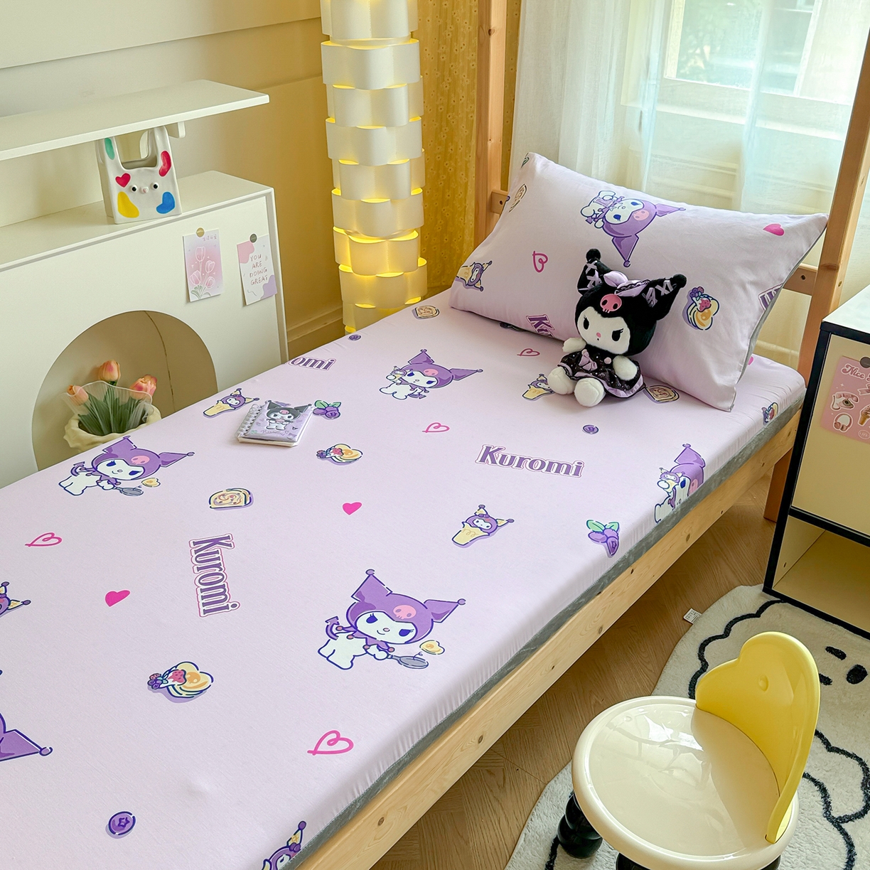 91家纺网 家纺一手货源 找家纺 妮可 2025热款花型全包床垫套褥子套（AB双版A全棉B绒） 甜心库洛米