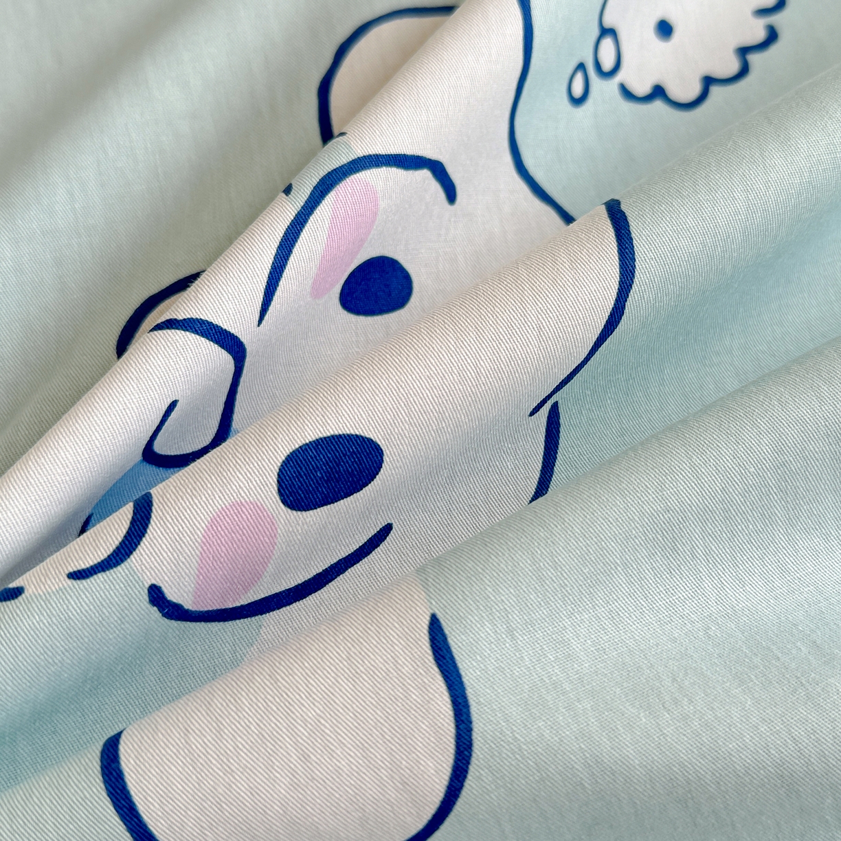 91家纺网 家纺一手货源 找家纺 妮可 2025热款花型全包床垫套褥子套（AB双版A全棉B绒） 冰激凌玉桂狗