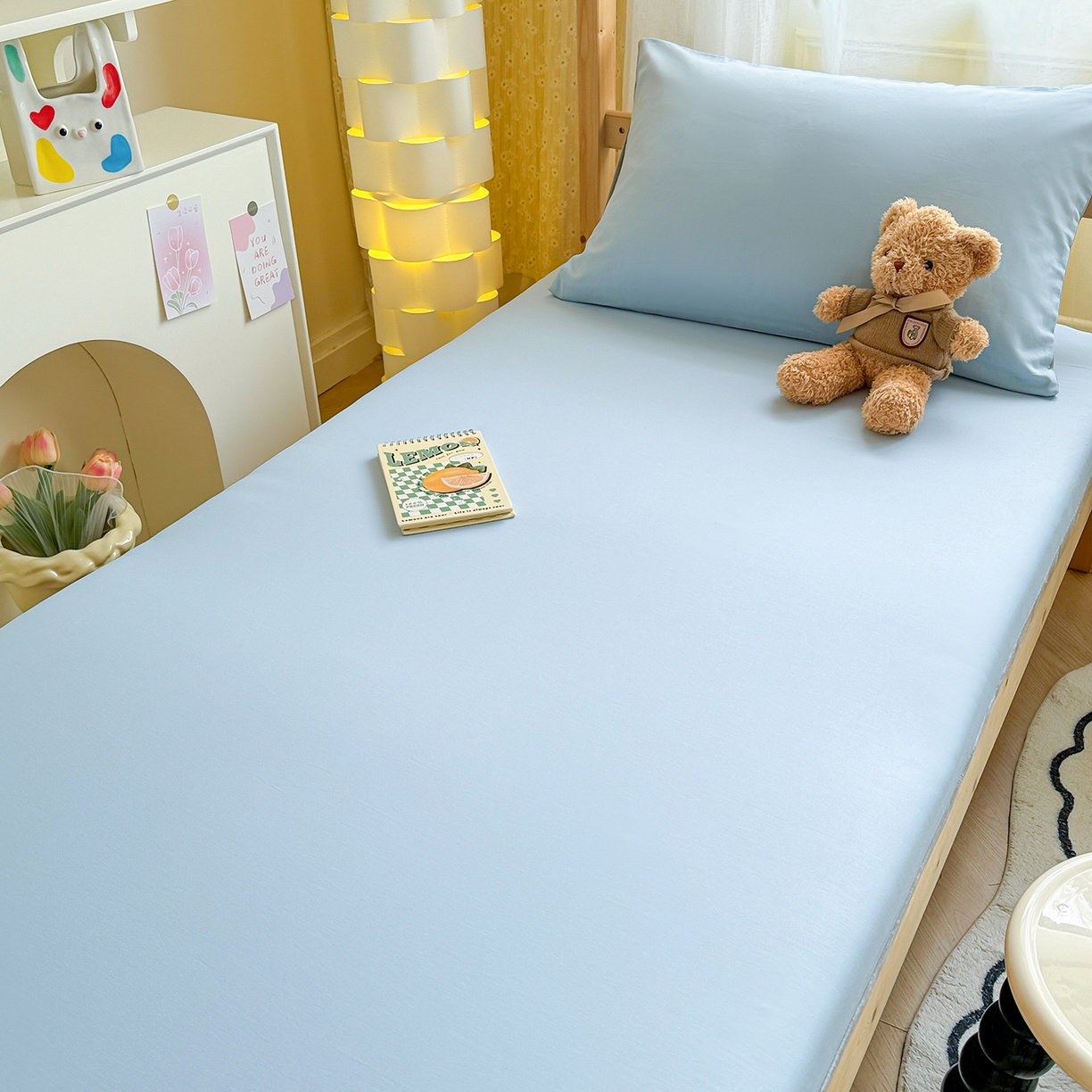 91家纺网 家纺一手货源 找家纺 妮可 2025热款花型全包床垫套褥子套（AB双版A全棉B绒） 宾利蓝