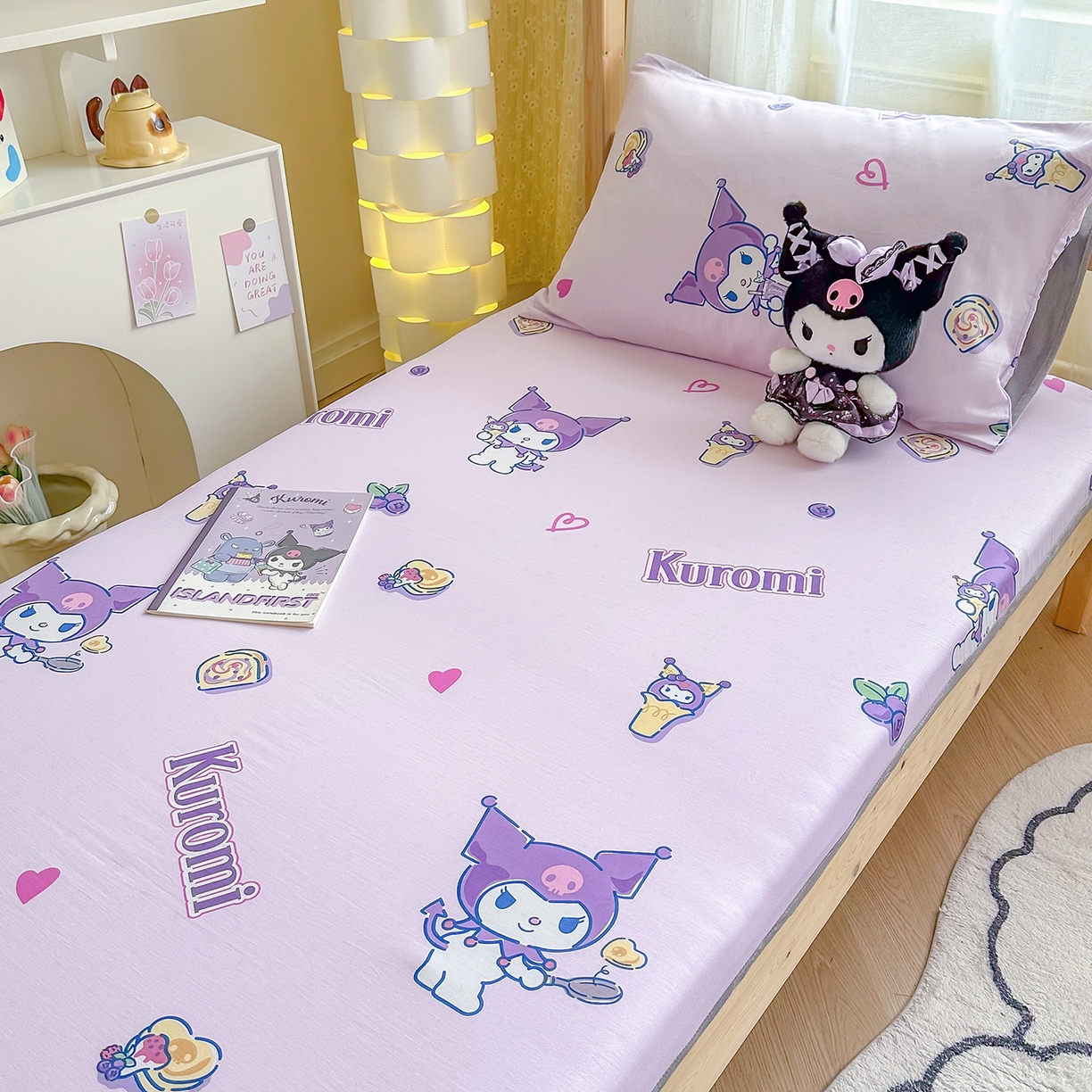 91家纺网 家纺一手货源 找家纺 妮可 2025热款花型全包床垫套褥子套（AB双版A全棉B绒） 甜心库洛米