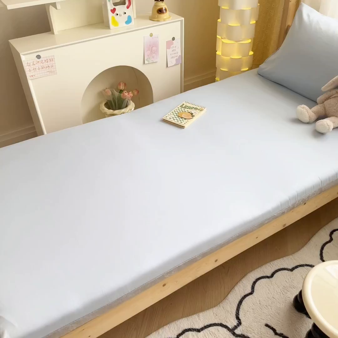 91家纺网 家纺一手货源 找家纺 妮可 2025热款花型全包床垫套褥子套（AB双版A全棉B绒） 宾利蓝