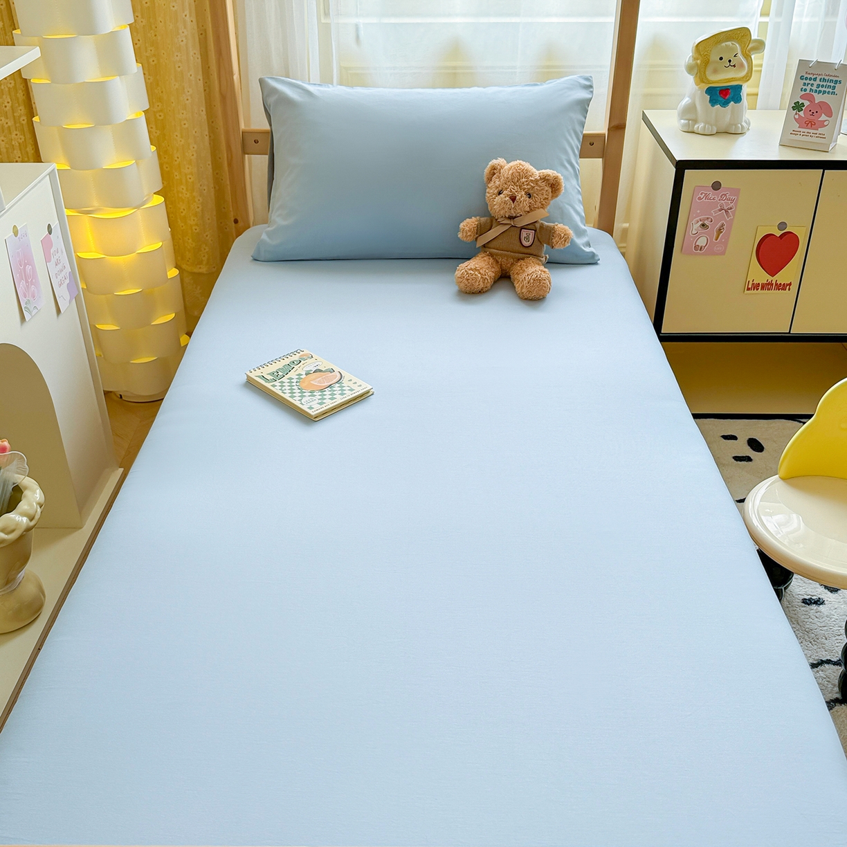 91家纺网 家纺一手货源 找家纺 妮可 2025热款花型全包床垫套褥子套（AB双版A全棉B绒） 宾利蓝