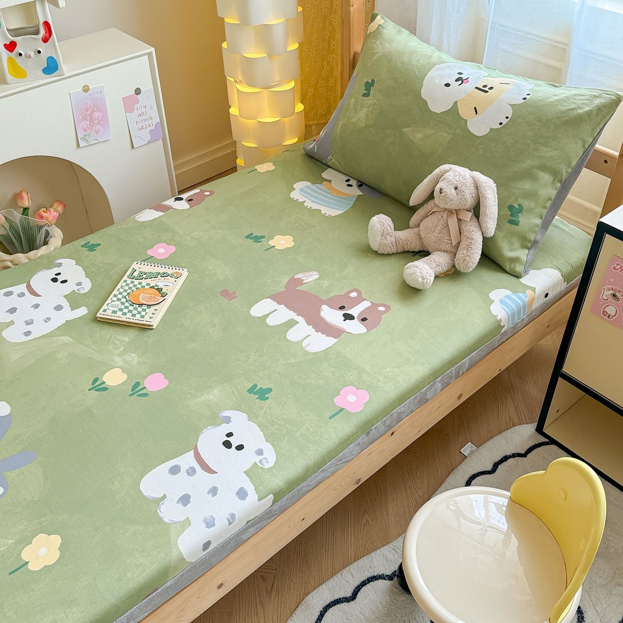 91家纺网 家纺一手货源 找家纺 妮可 2025热款花型全包床垫套褥子套（AB双版A全棉B绒） 手绘汪