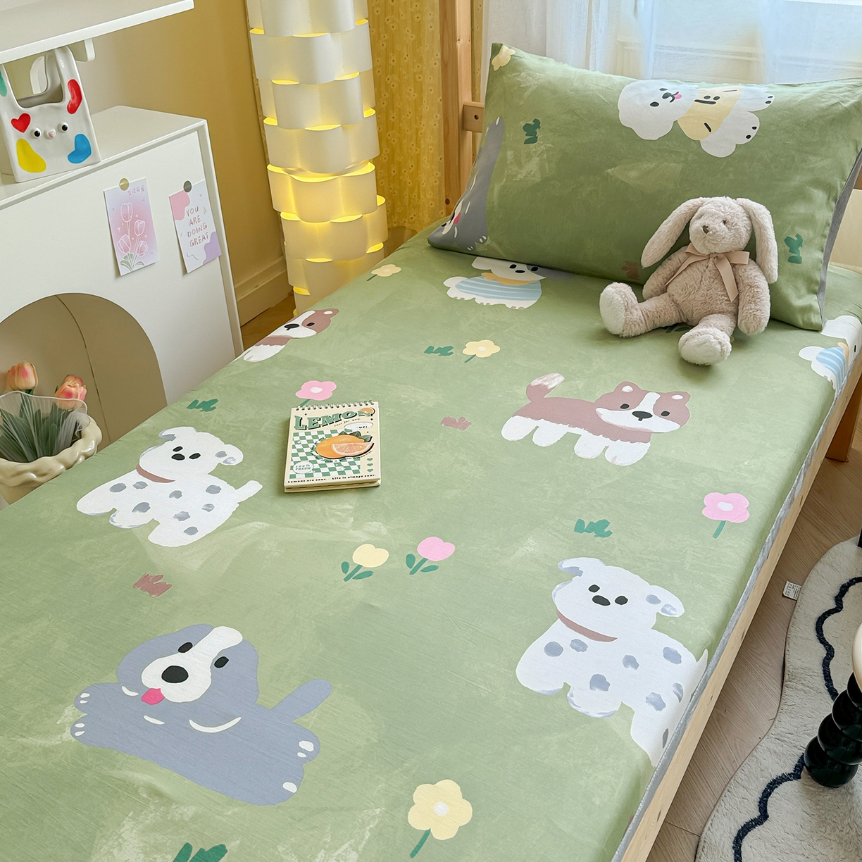 91家纺网 家纺一手货源 找家纺 妮可 2025热款花型全包床垫套褥子套（AB双版A全棉B绒） 手绘汪