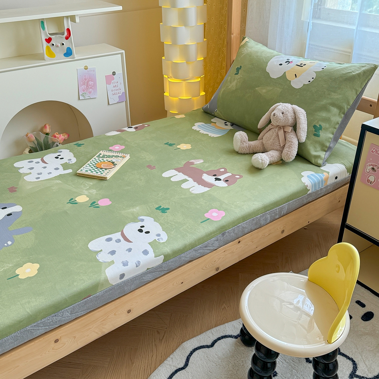 91家纺网 家纺一手货源 找家纺 妮可 2025热款花型全包床垫套褥子套（AB双版A全棉B绒） 手绘汪