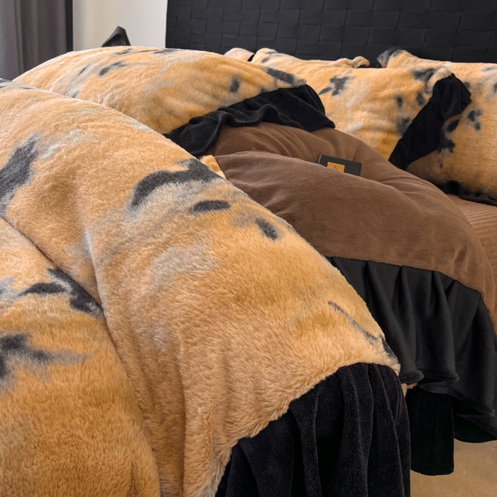 利欧 2025新款兔毛牛奶绒印花四件套 素影幽芷