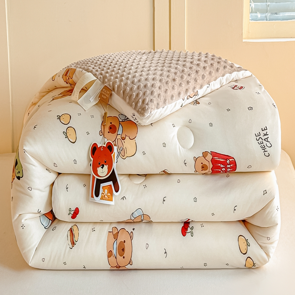 91家纺网 家纺一手货源 找家纺 （总）纯优家纺 2025秋冬新款针织棉豆豆绒大豆秋冬被被子被芯（量大询价）