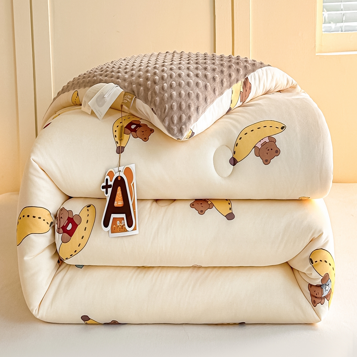 91家纺网 家纺一手货源 找家纺 （总）纯优家纺 2025秋冬新款针织棉豆豆绒大豆秋冬被被子被芯（量大询价）