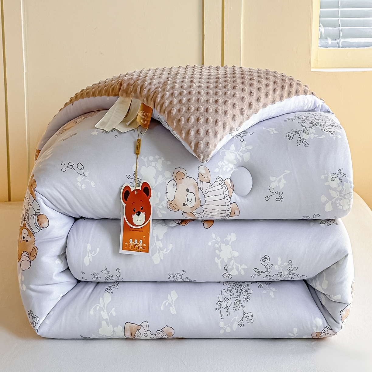 91家纺网 家纺一手货源 找家纺 （总）纯优家纺 2025秋冬新款针织棉豆豆绒大豆秋冬被被子被芯（量大询价）