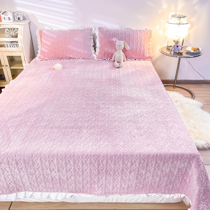 91家纺网 家纺一手货源 找家纺 妮可 2025秋冬新款加厚牛奶绒多功能荷叶边纯色枕套 芋泥紫