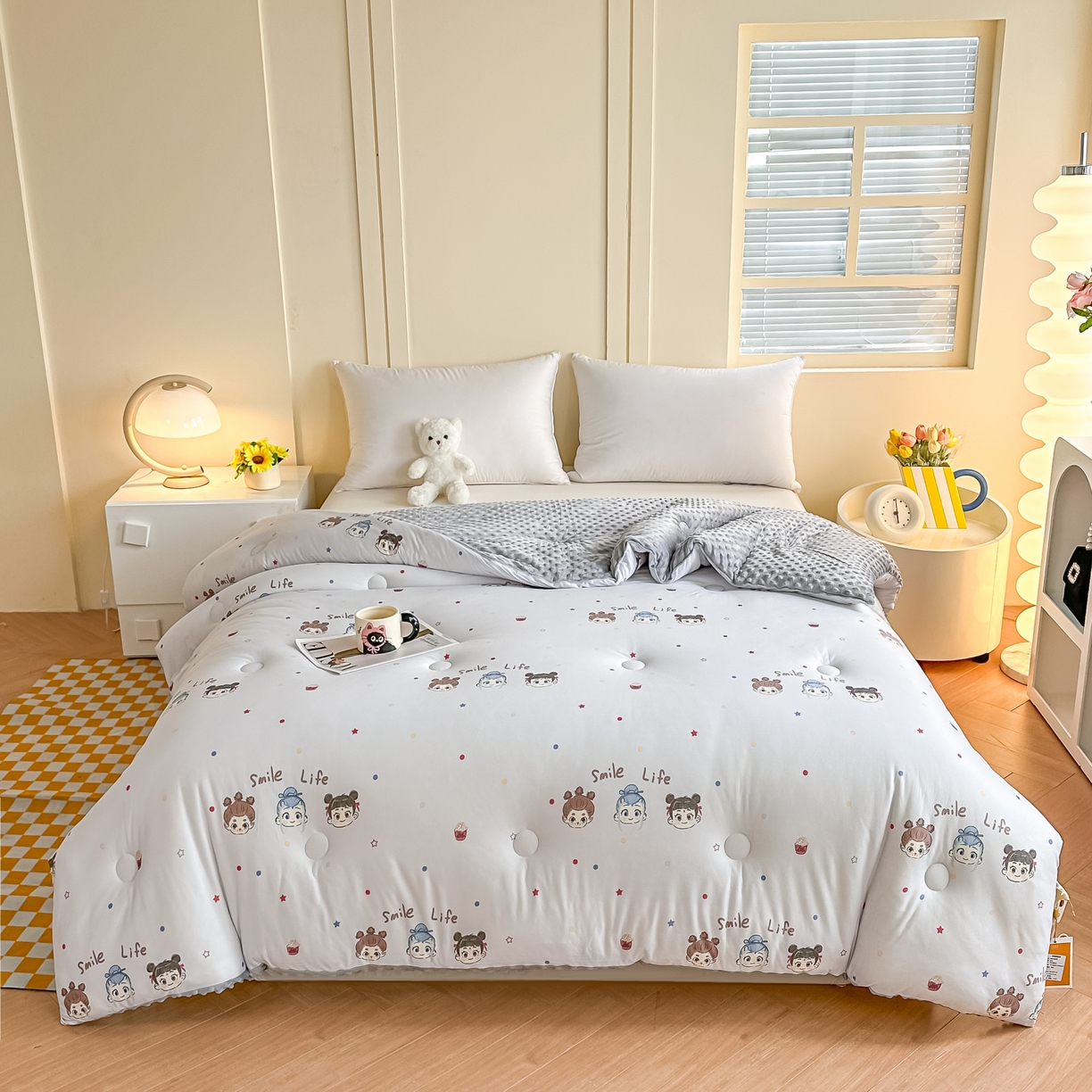 91家纺网 家纺一手货源 找家纺 纯优家纺 2025秋冬新款针织棉豆豆绒大豆秋冬被被子被芯（量大询价） 小小哪吒