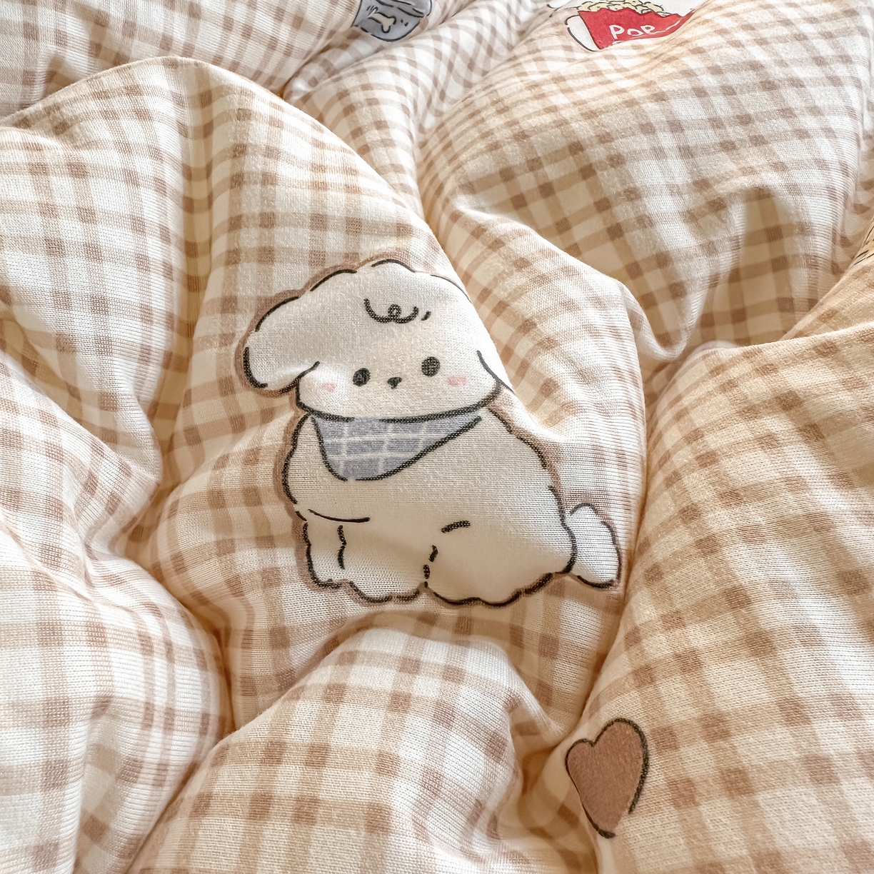 91家纺网 家纺一手货源 找家纺 纯优家纺 2025秋冬新款针织棉豆豆绒大豆秋冬被被子被芯（量大询价） 格子狗