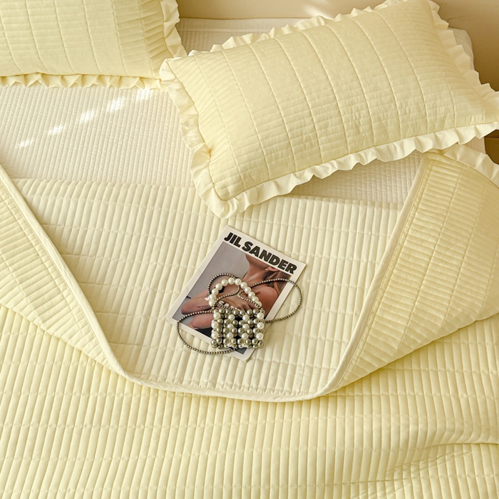 91家纺网 家纺一手货源 找家纺 （总）妮可 2025新款三层夹棉全棉双层纱绒多功能盖毯被