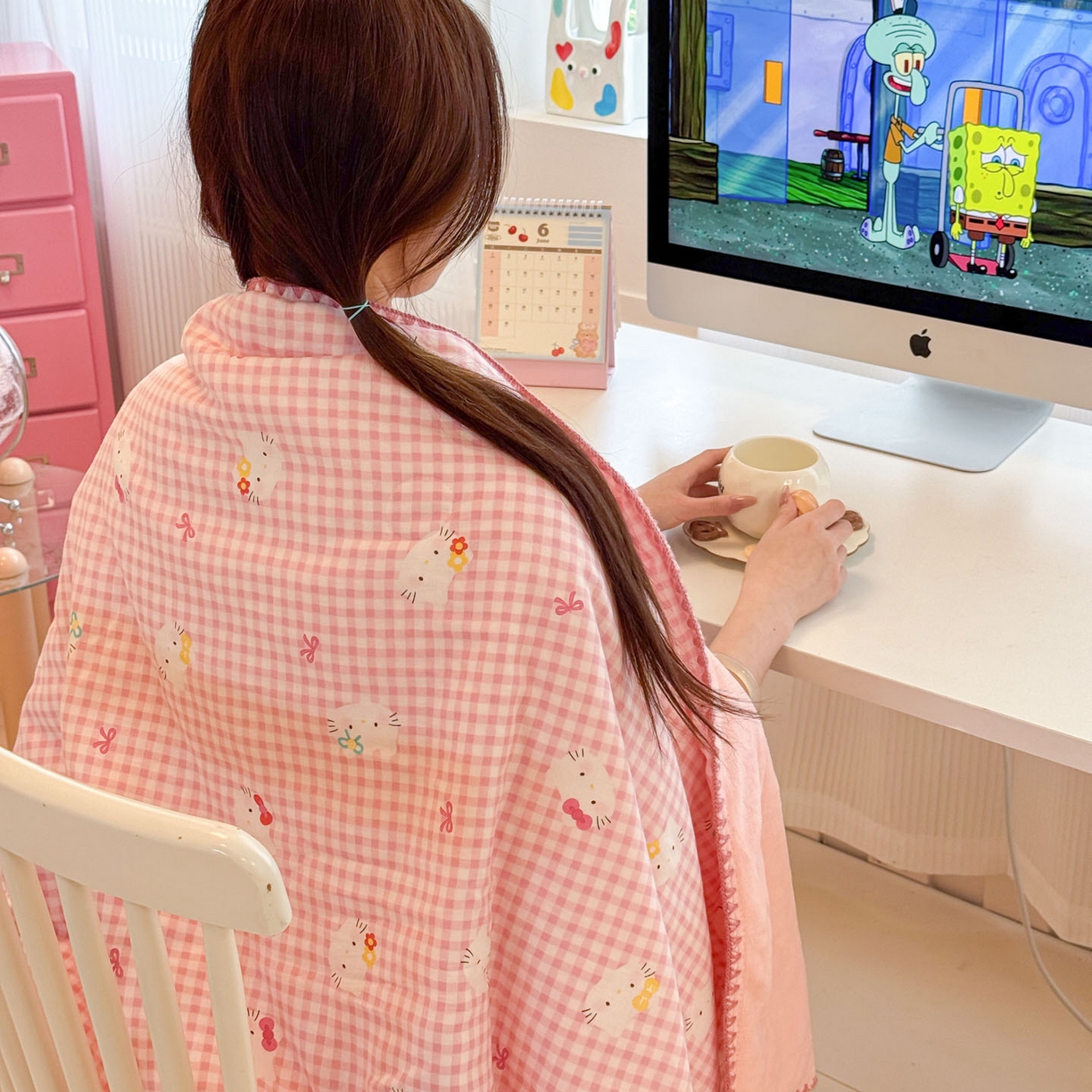 91家纺网 家纺一手货源 找家纺 （总）妮可 2025新款三层夹棉全棉双层纱绒多功能盖毯被