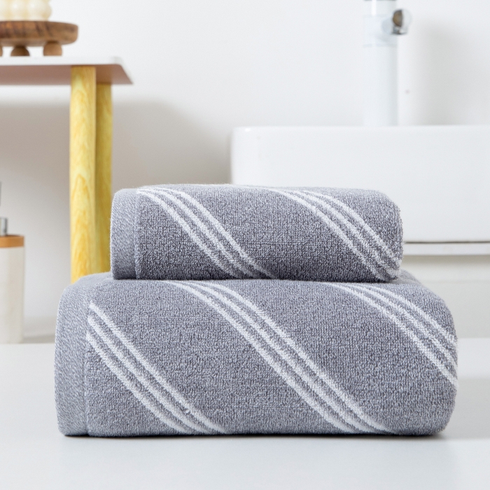 91家纺网 家纺一手货源 找家纺 （总）彩虹毛巾 2025新款斜纹精梳棉毛巾浴巾套装AB纱纯棉毛巾家用加厚浴巾